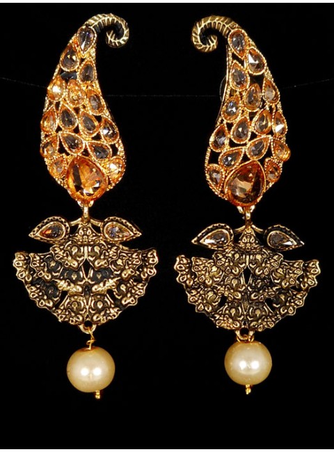 Reverse Ad Earrings With Meenakari Work